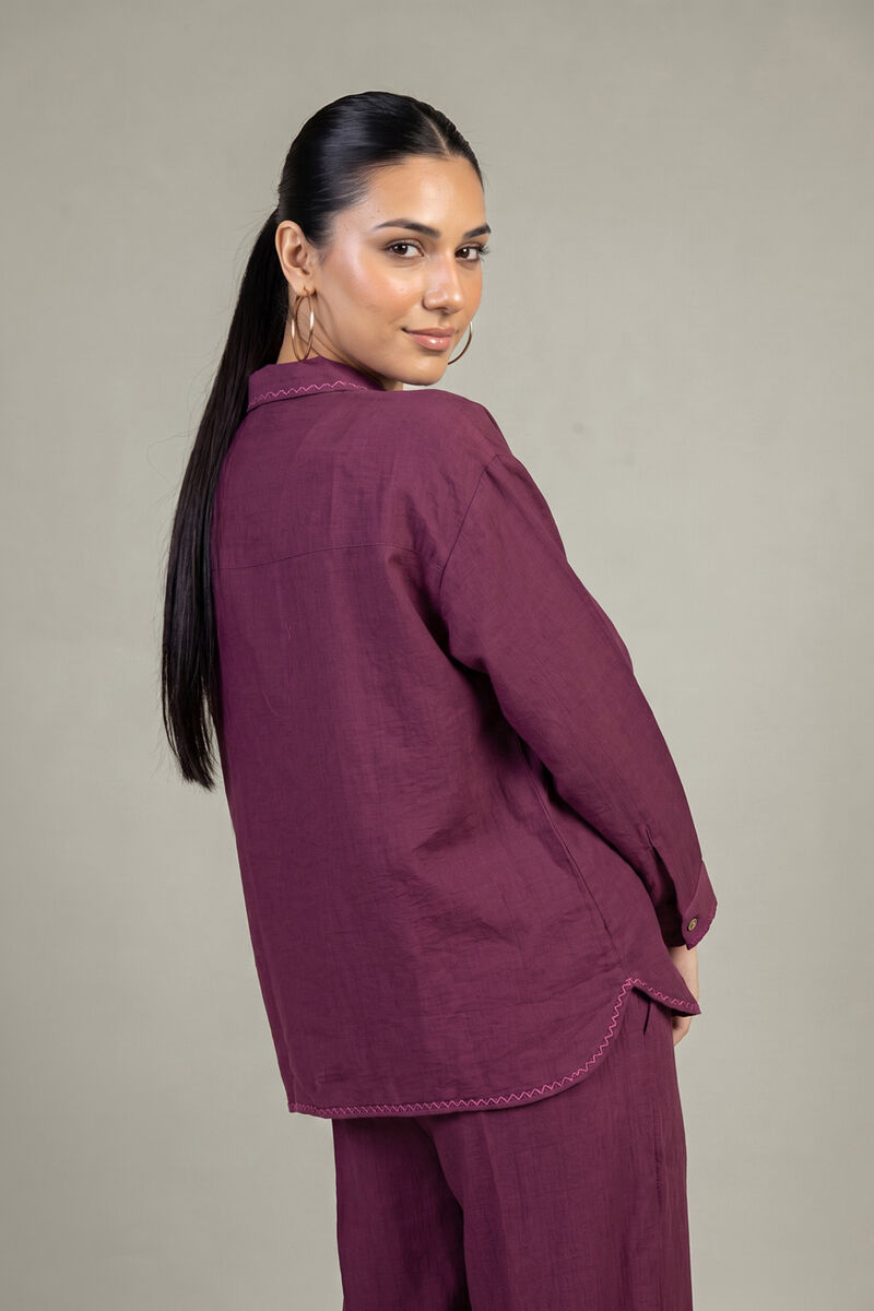 Dyed | Crepe | Solid V-Neck Blouse | USD 40.00