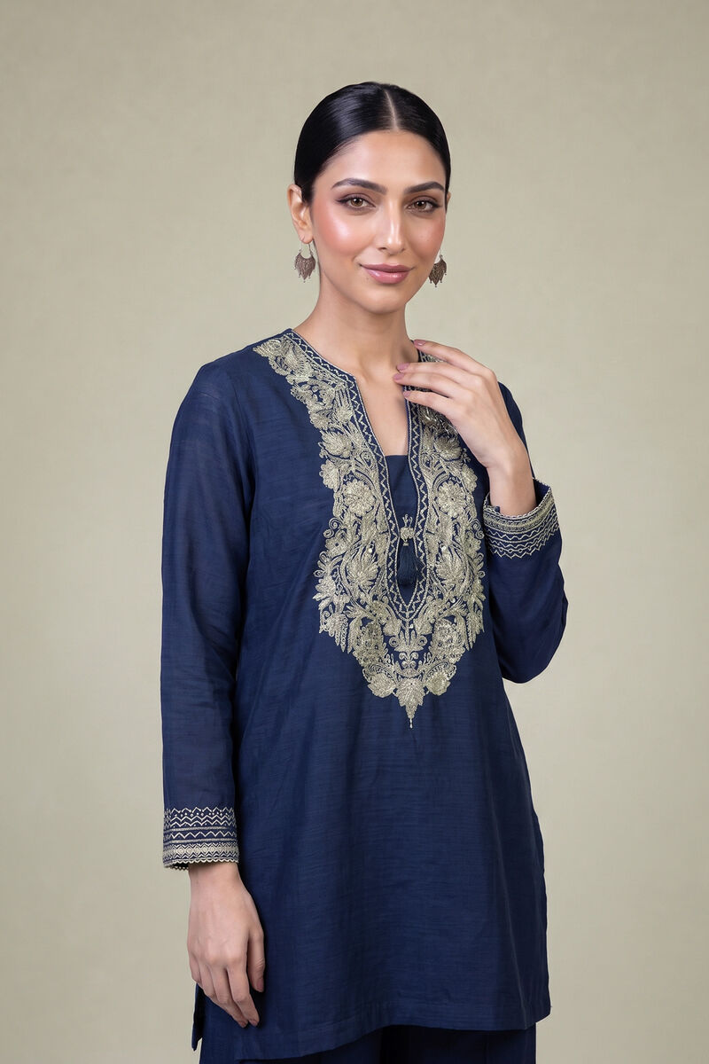 Embroidered | Light Khaddar | Navy Khaddar Kurta | USD 45.00