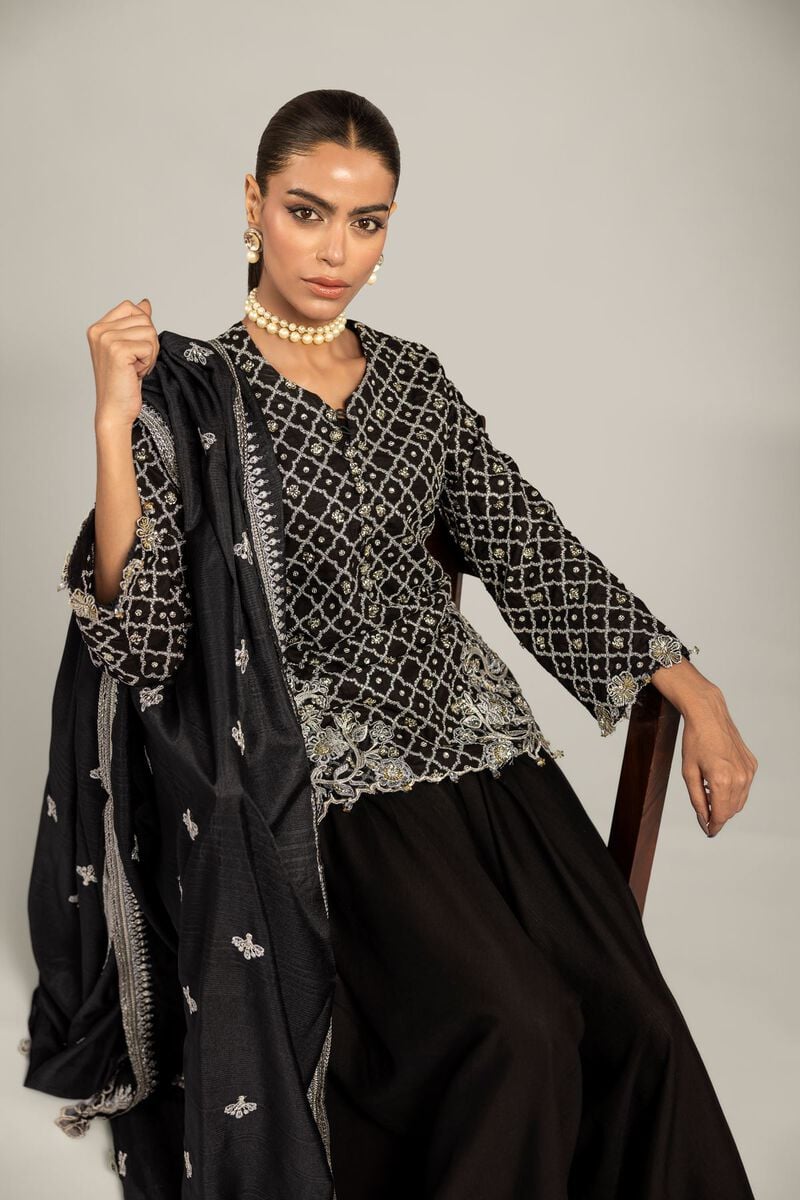 Raw Silk | Black Co-ord Set | USD 155.00