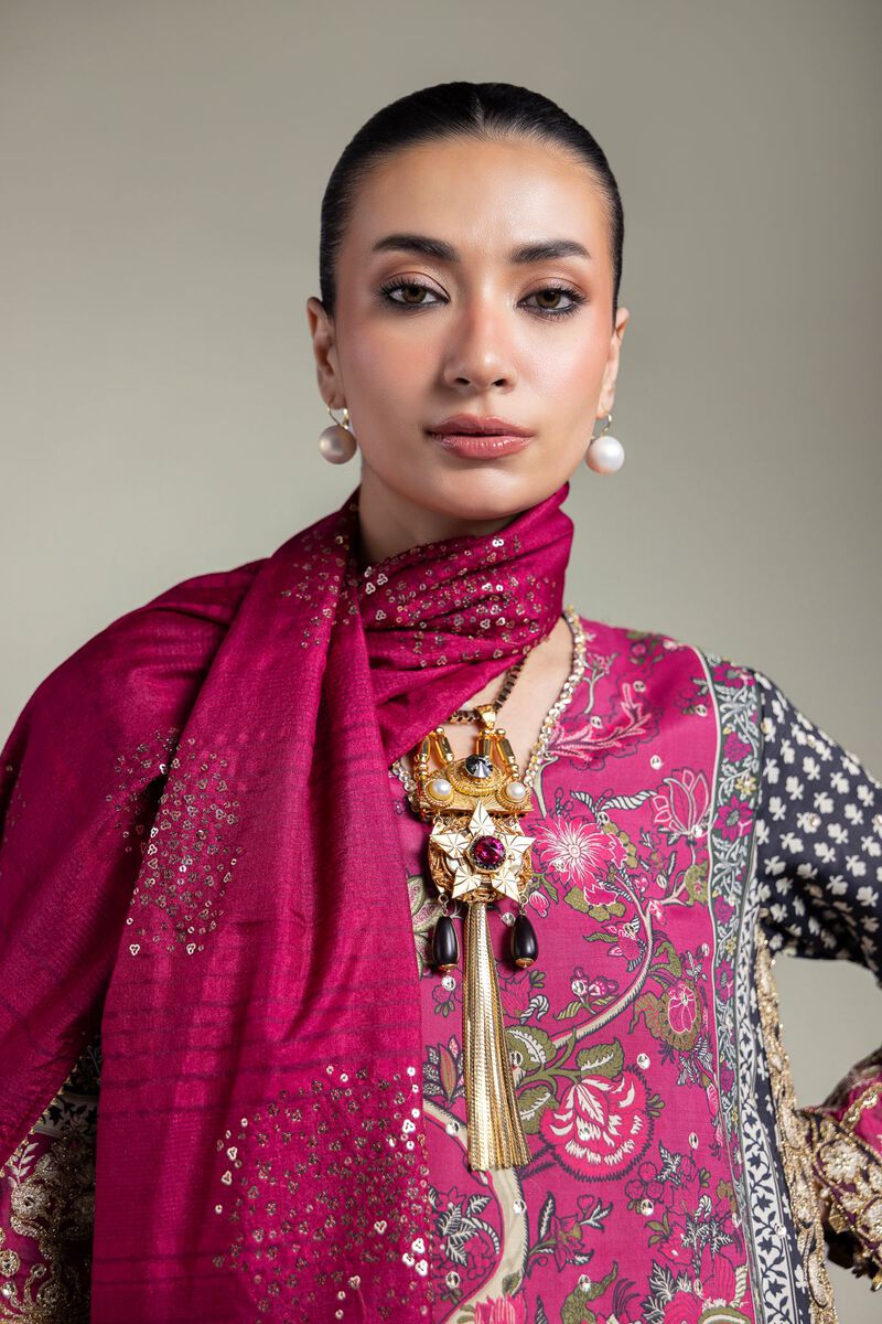 Embroidered | Raw Silk | Printed 3-Piece Set | USD 155.00