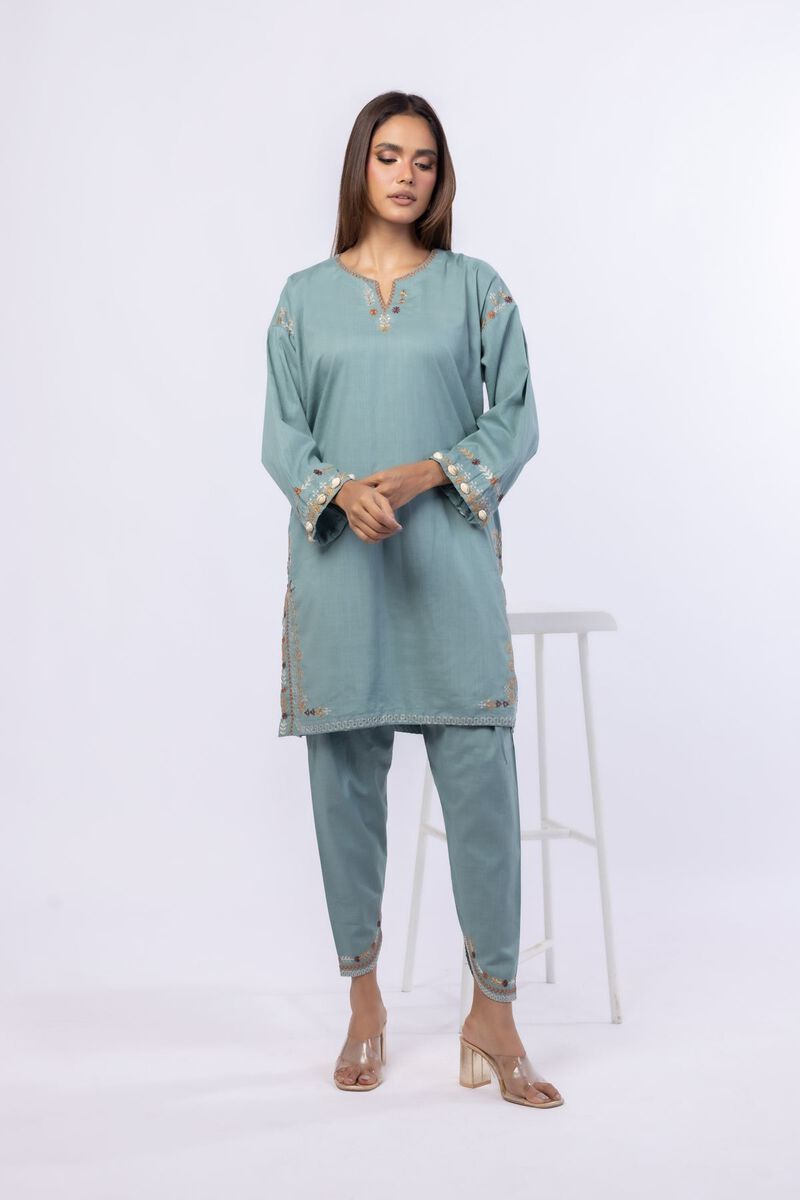 Embroidered | Crosshatch Poplin | Pants | USD 7.50