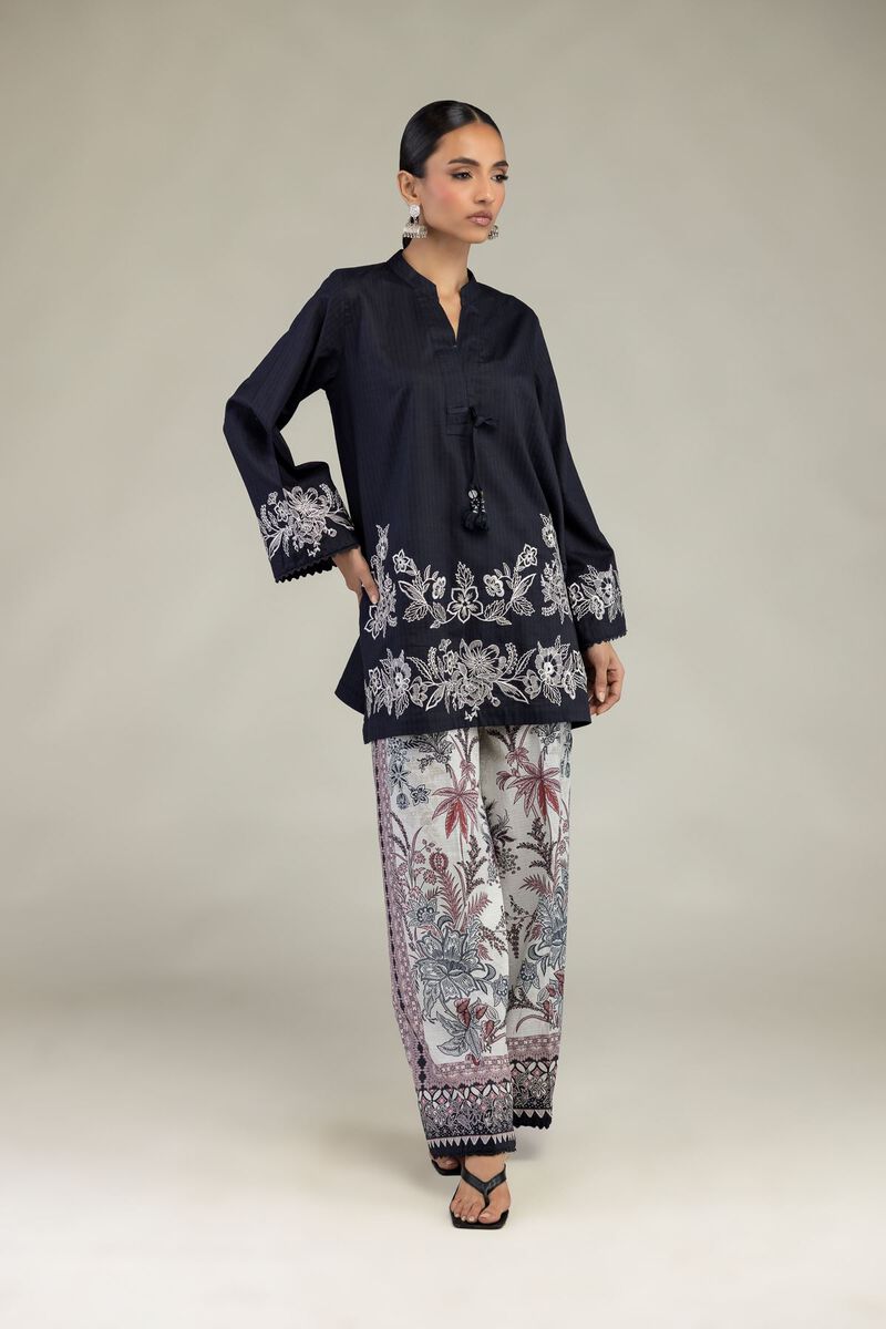 Embroidered | Cotton Dobby | Short V-Neck Kurta | USD 40.00