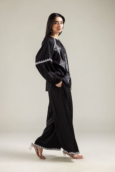 Embroidered | Viscose Crepe | Trousers | USD 30.00