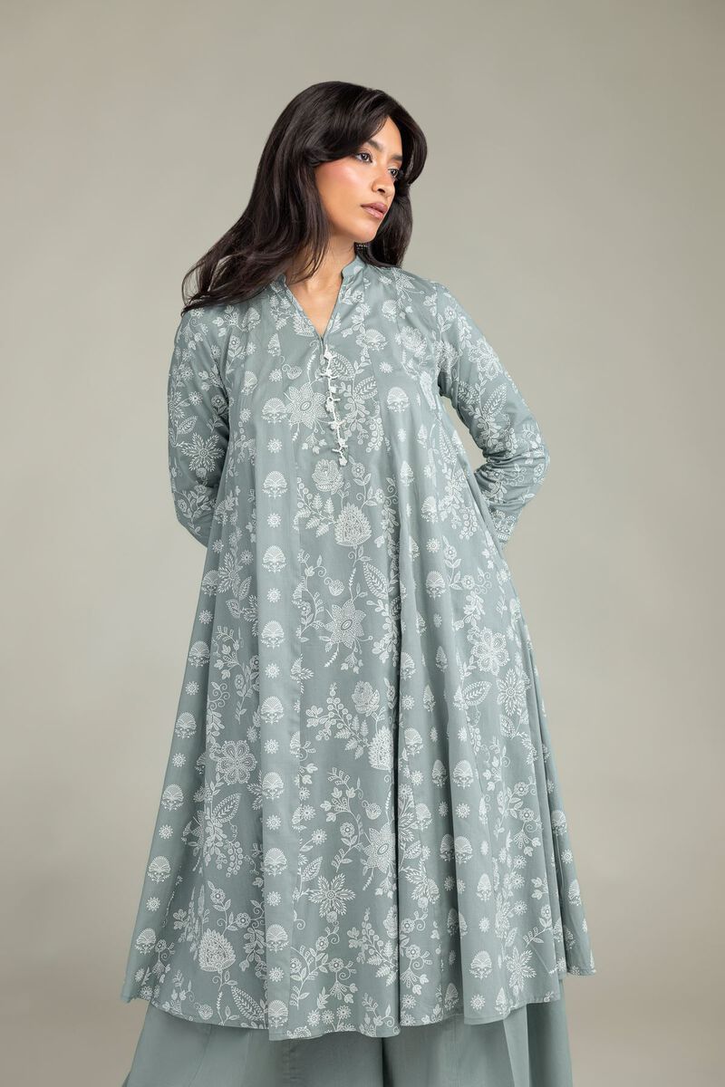 Cambric | Gray Longline Kurta | USD 45.00