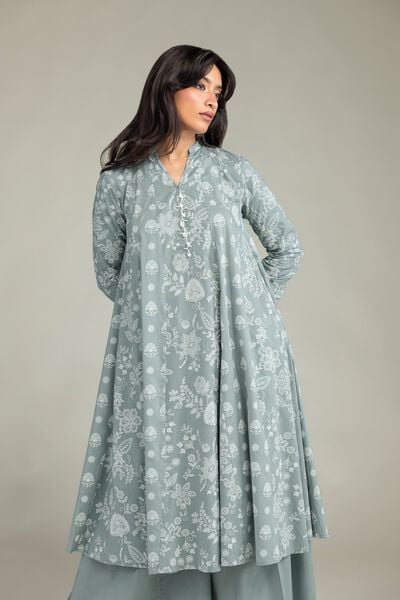Cambric | Gray Longline Kurta | USD 45.00
