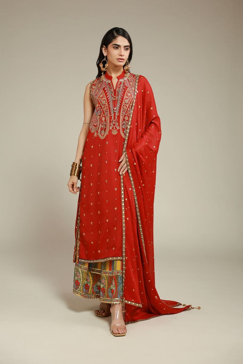 Embroidered | Raw Silk | 3 Piece Co-ord Set | USD 145.00