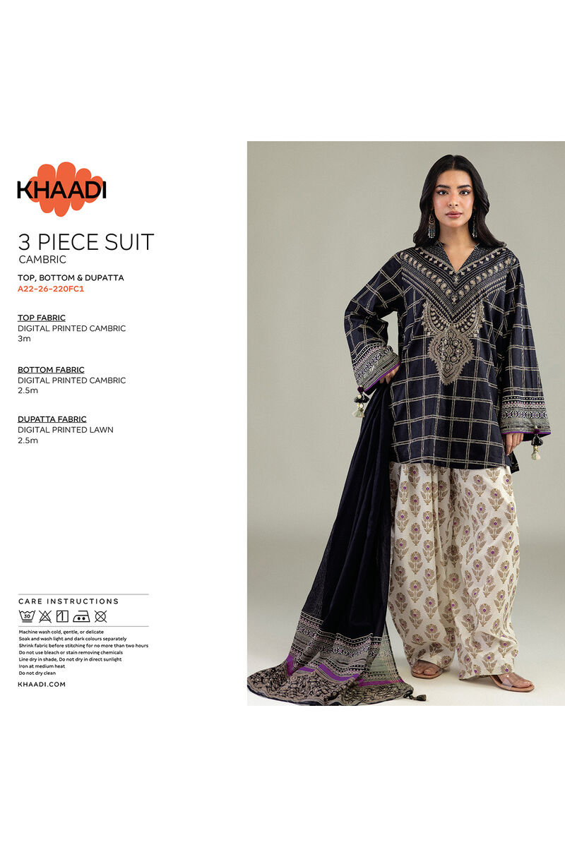 Printed | Cambric | Fabrics 3 Piece | null