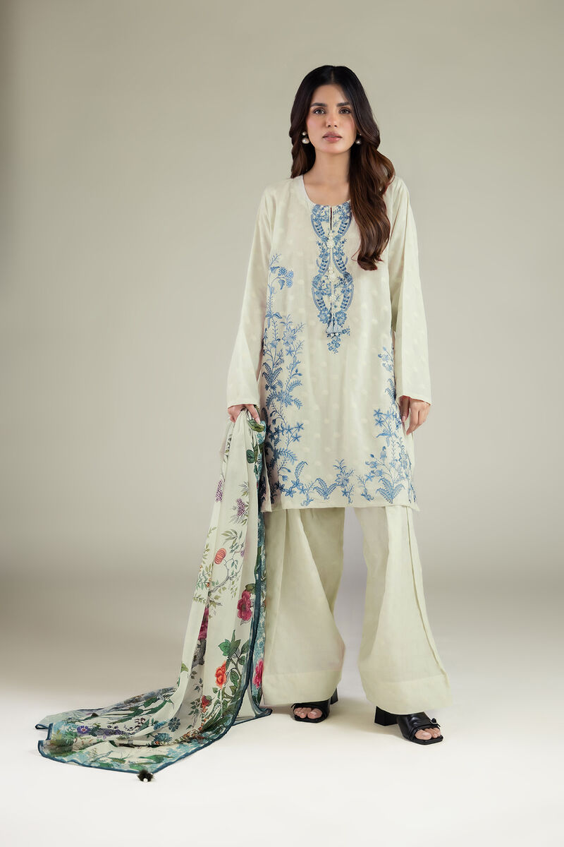 Embroidered | Broshia | Tailored Floral 3-Piece | USD 80.00