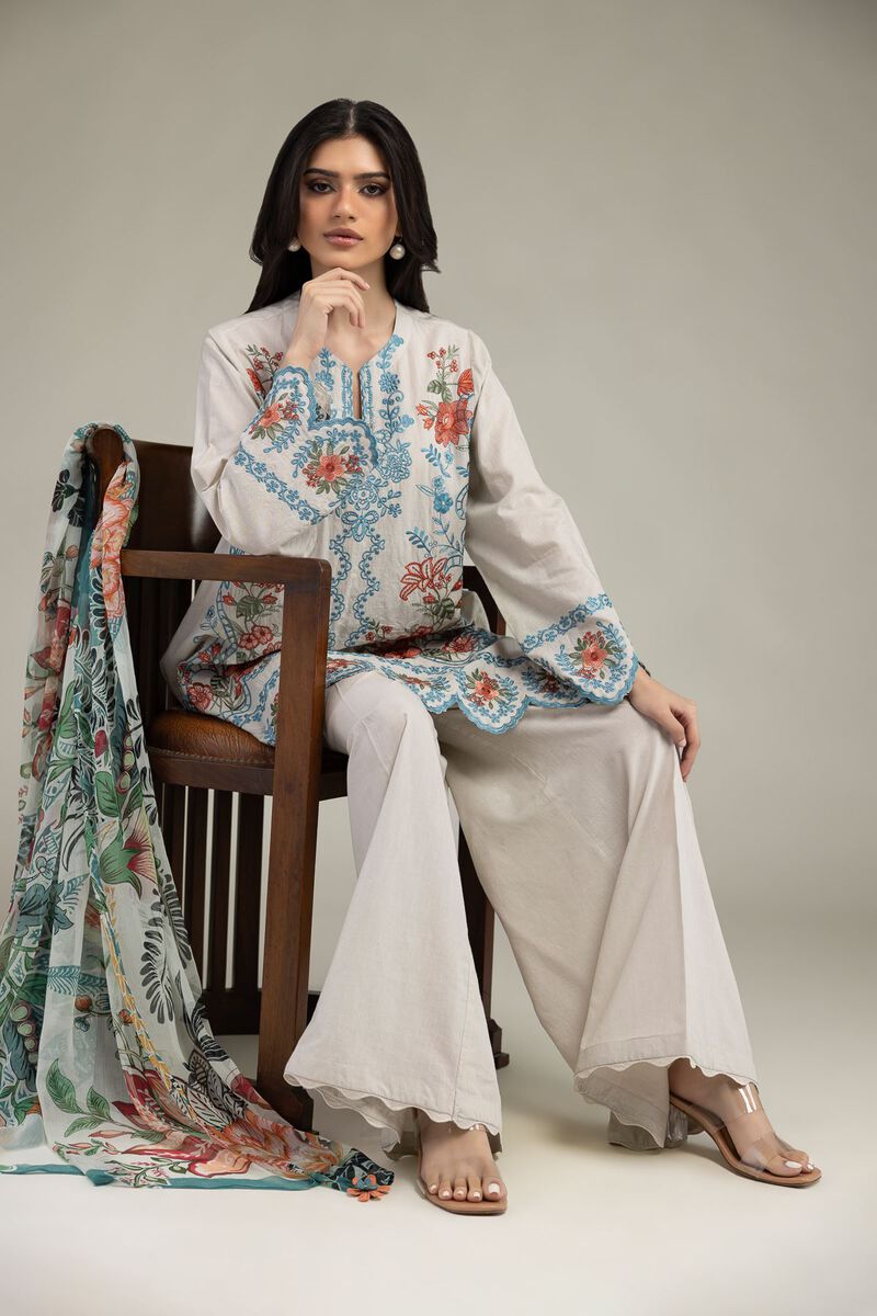 Embroidered | Cambric | Cambric Tailored 3-Piece | USD 85.00