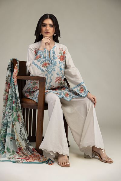 Embroidered | Cambric | Cambric Tailored 3-Piece | USD 85.00