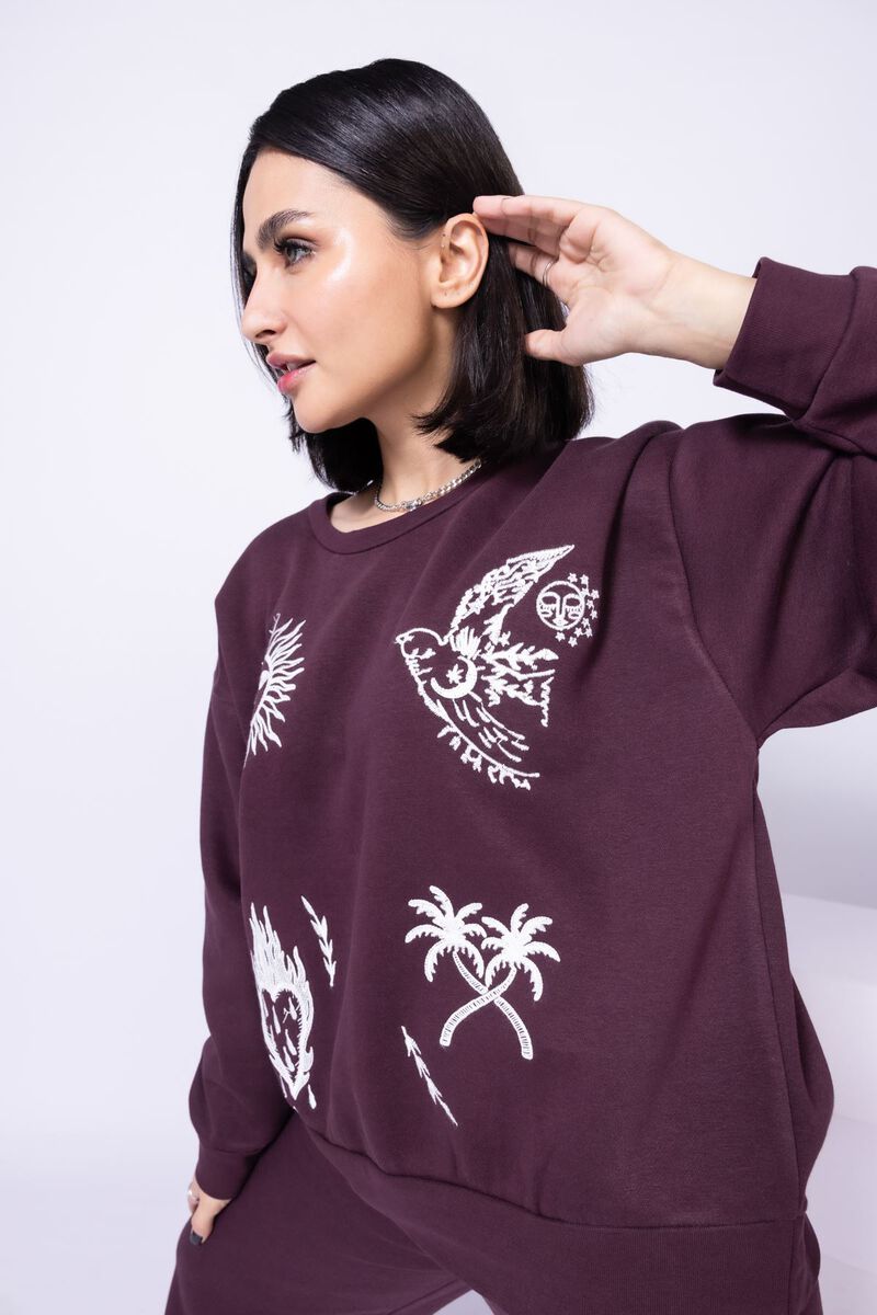 Embroidered | Cotton Polyester Fleece | Sweatshirt | USD 7.50