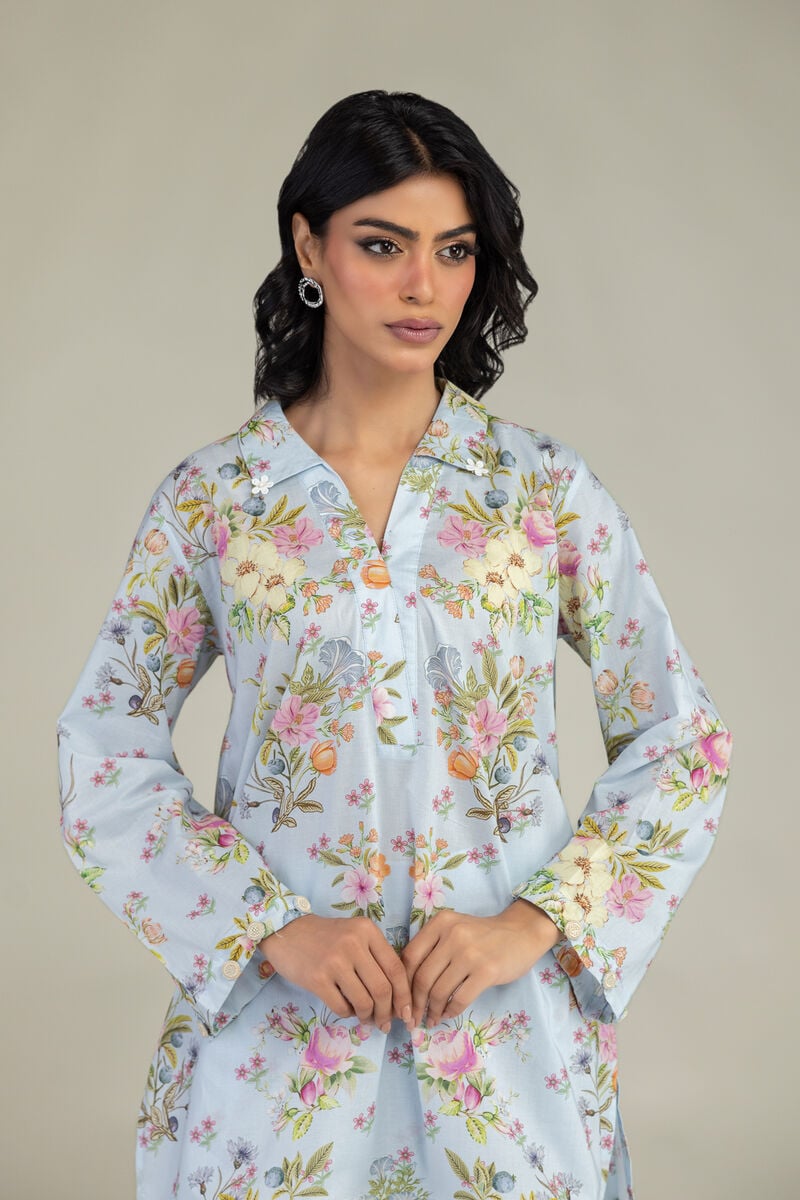 Embroidered | Cambric | Short V-Neck Kurta | USD 35.00
