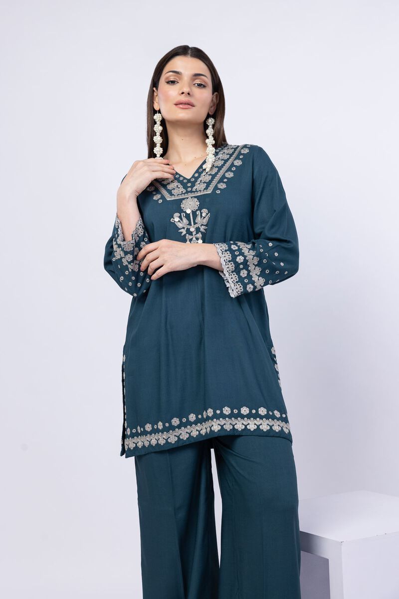 Embroidered | Crosshatch Raw Silk | Kurta | USD 25.00