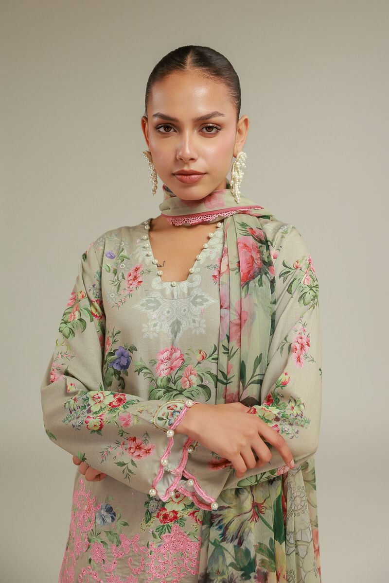 Embroidered | Chiffon | Floral Lace-Up Dupatta | USD 35.00
