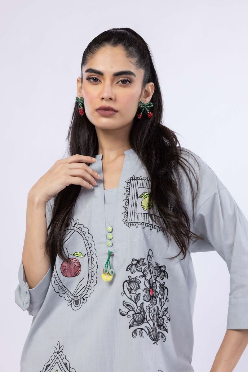 Embroidered | Crosshatch Poplin | Kurta | USD 15.00