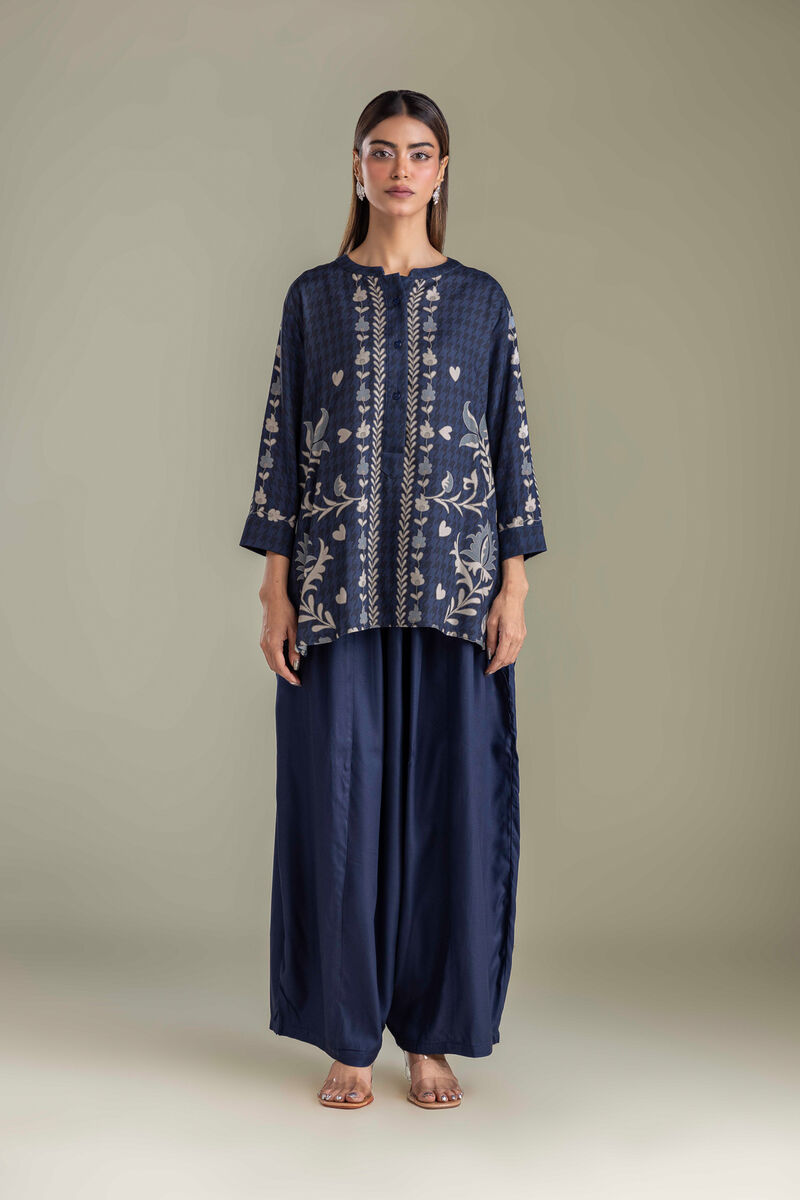 Printed | Viscose Crepe | Navy Floral Shirt | USD 40.00