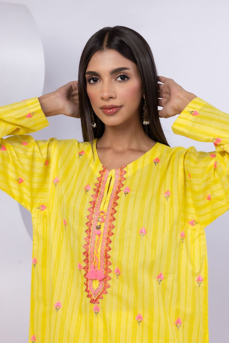 Embroidered | Lurex Stripes | Kurta | USD 35.00