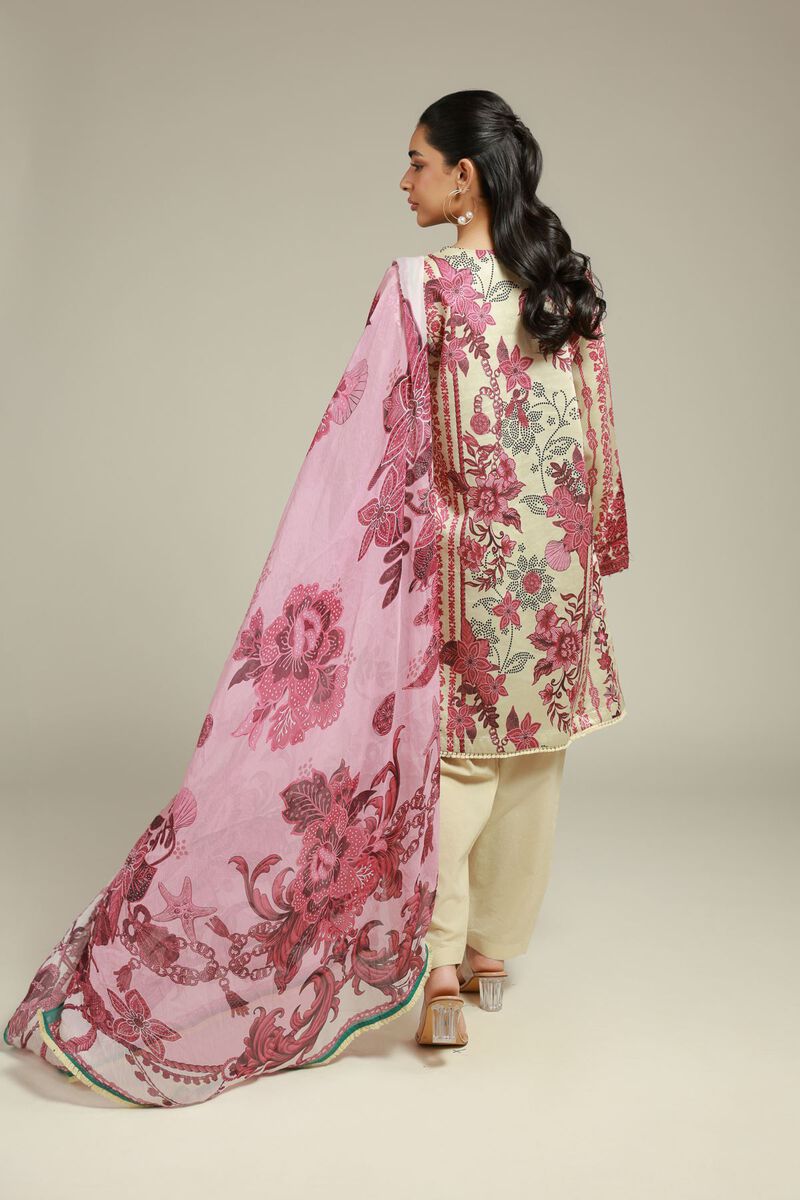 Embroidered | Satin | 3-Piece Tailored Set | USD 75.00