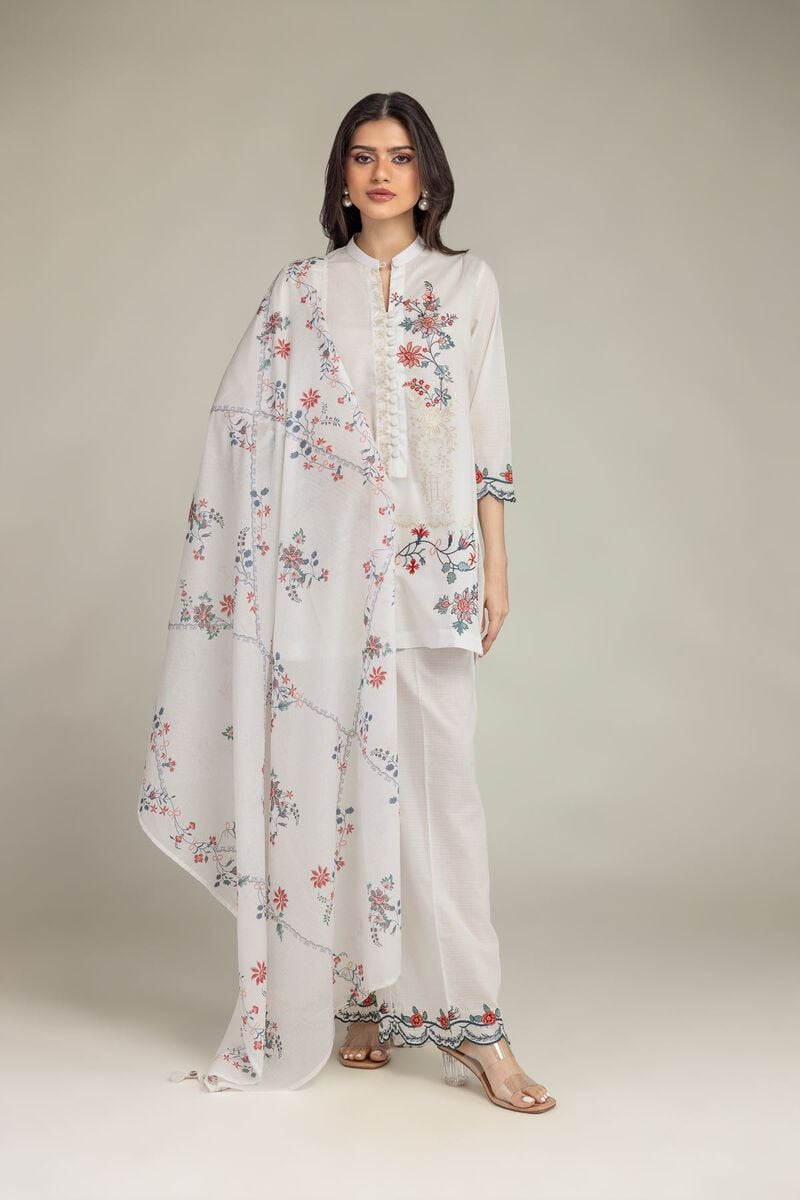 Embroidered | Cotton Net | Floral Cotton Dupatta | USD 25.00