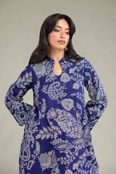 Cambric | Floral Navy Kurta | USD 45.00