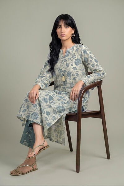 Printed | Light Khaddar | Floral Printed Kurta | USD 45.00
