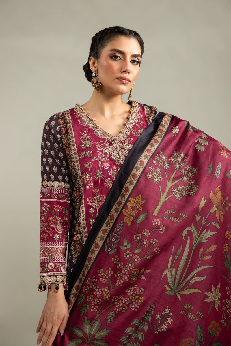 Embroidered | Raw Silk | 3-Piece Co-ord Set | USD 155.00