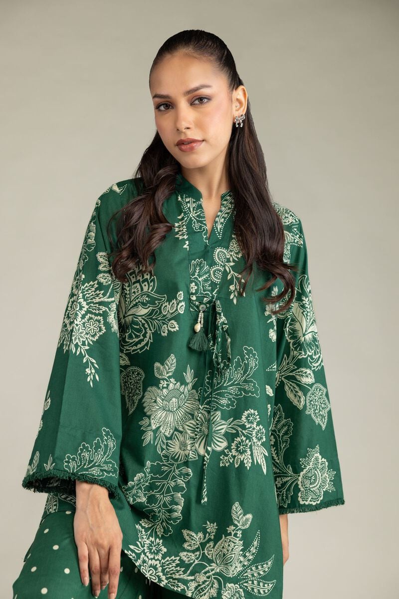 Printed | Cambric | Green Cambric Kurta | USD 35.00