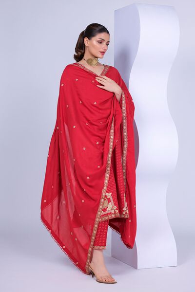 Embroidered | Light Thai Silk | Dupatta | USD 28.00