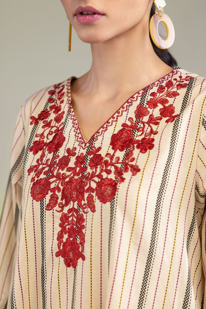 Embroidered | Cambric | V-Neck Cambric Kurta | USD 40.00