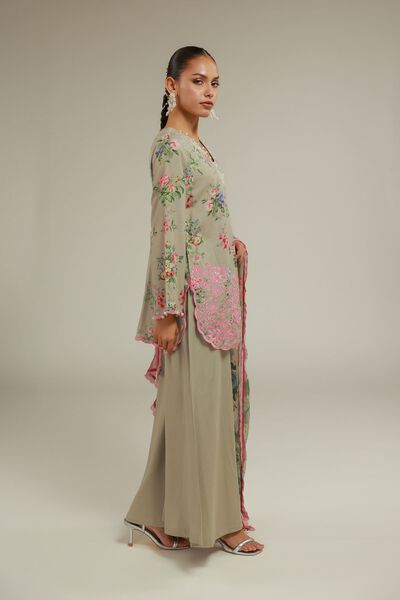 Embroidered | Raw Silk | Relaxed Summer Pants | USD 35.00