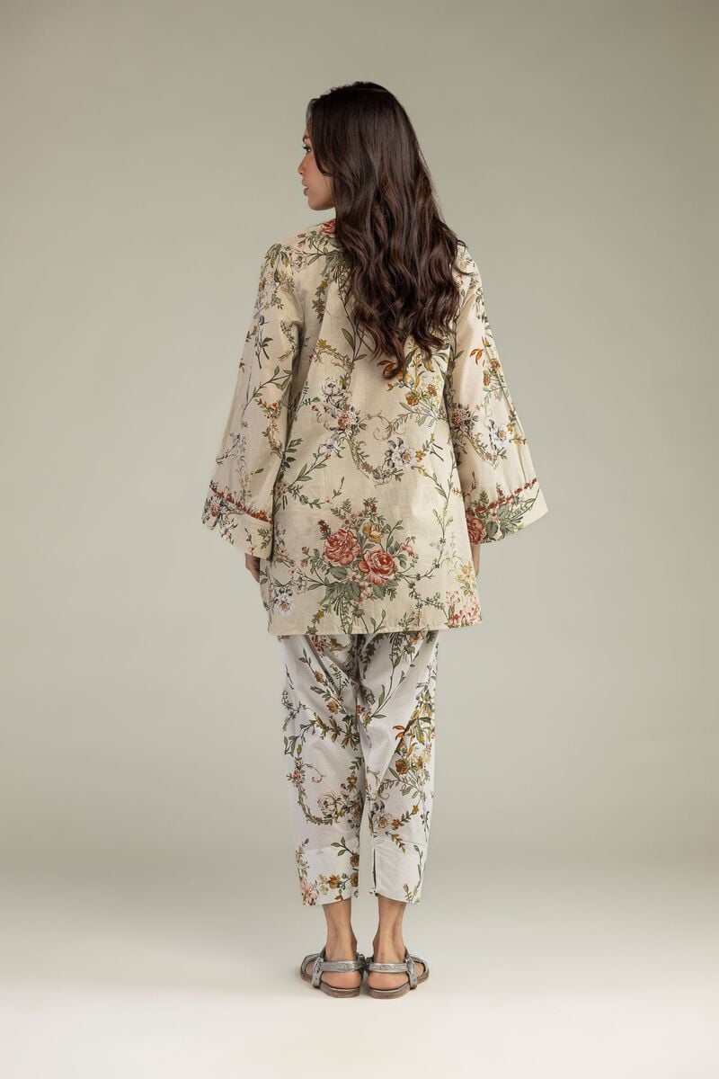 Printed | Cambric | Short Beige Kurta | USD 35.00