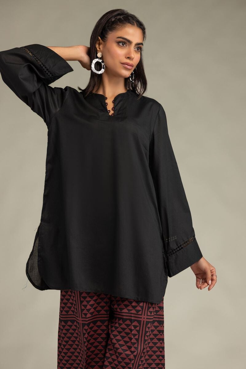 Printed | Cambric | Black Short Kurta | USD 35.00