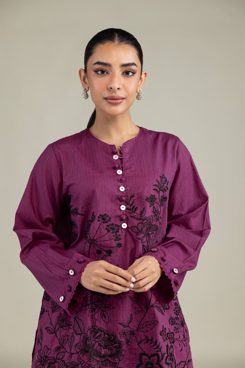Embroidered | Cotton Dobby | Short Floral Kurta | USD 45.00