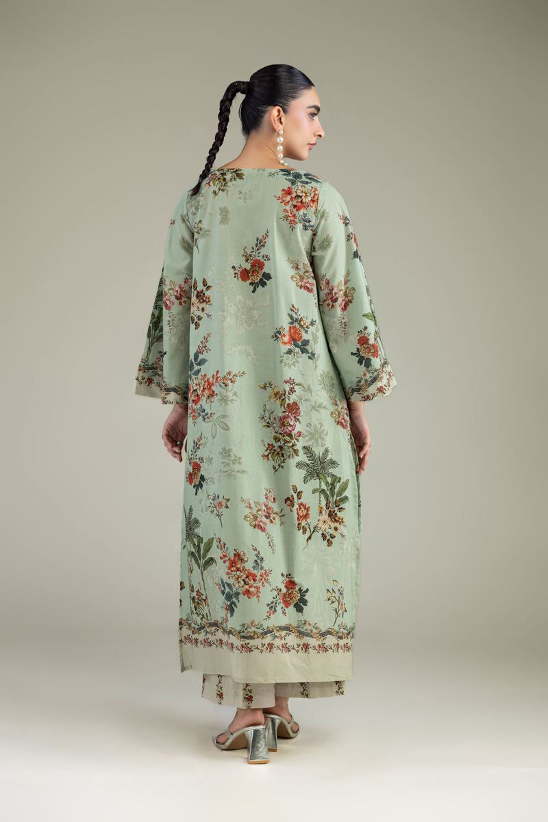 Printed | Cambric | Mint Cambric Kurta | USD 40.00