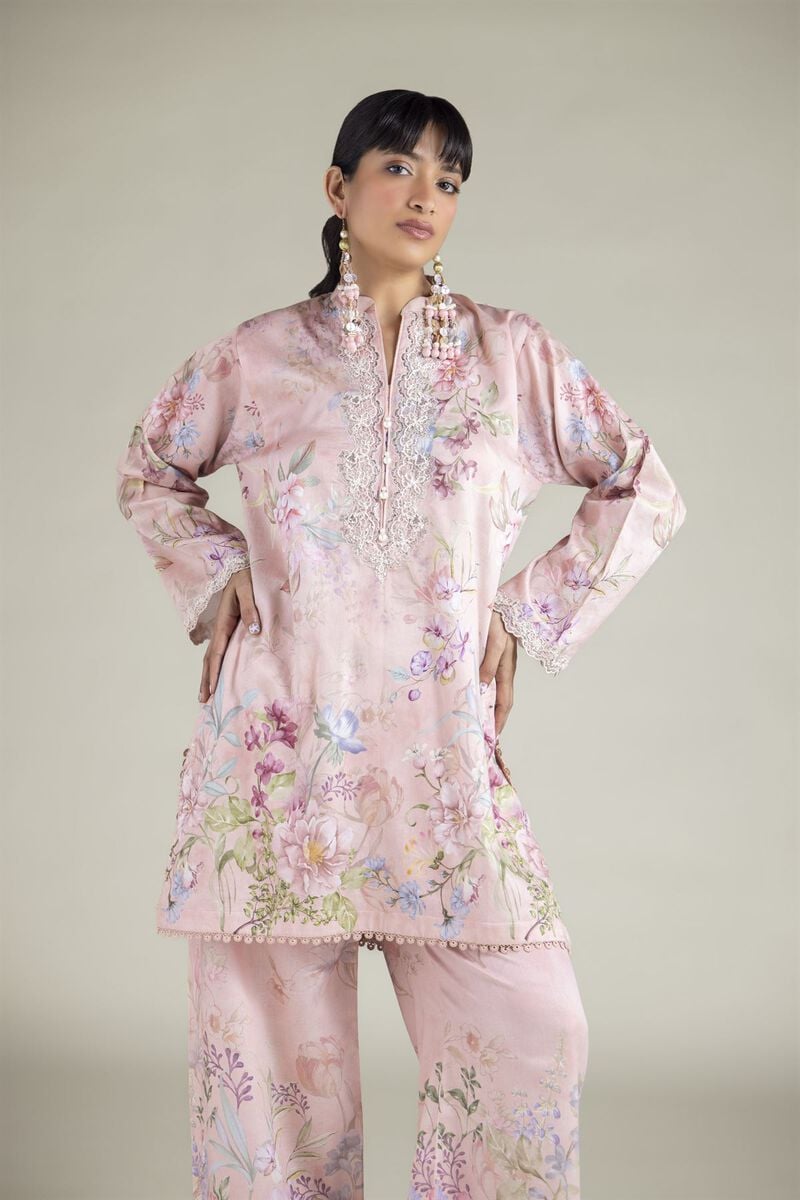 Embroidered | Satin | Tailored 2 Piece | Top and Bottom | USD 60.00