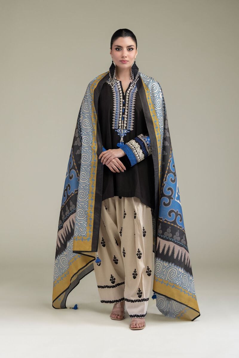 Embroidered | Raw Silk | Beige Silk Shalwar | USD 40.00