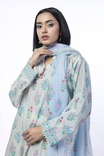 Printed | Cotton | Tailored 3 Piece | USD 22.50