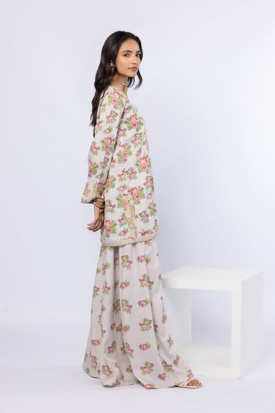 Printed | Crosshatch Raw Silk | Pants | USD 18.00