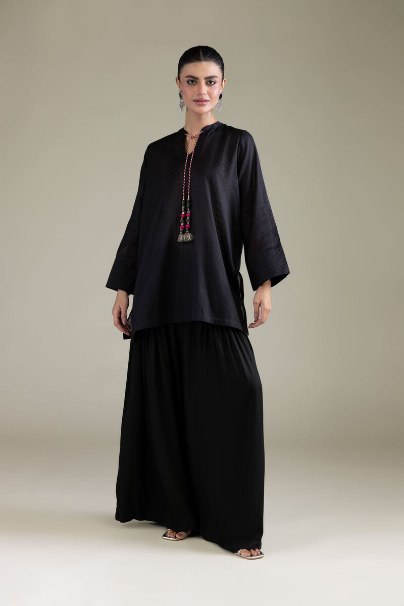 Dyed | Cotton Dobby | Short Black Kurta | USD 35.00