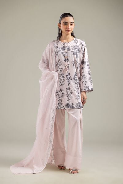 Embroidered | Cotton Dobby | Pink Cotton Shalwar | USD 30.00