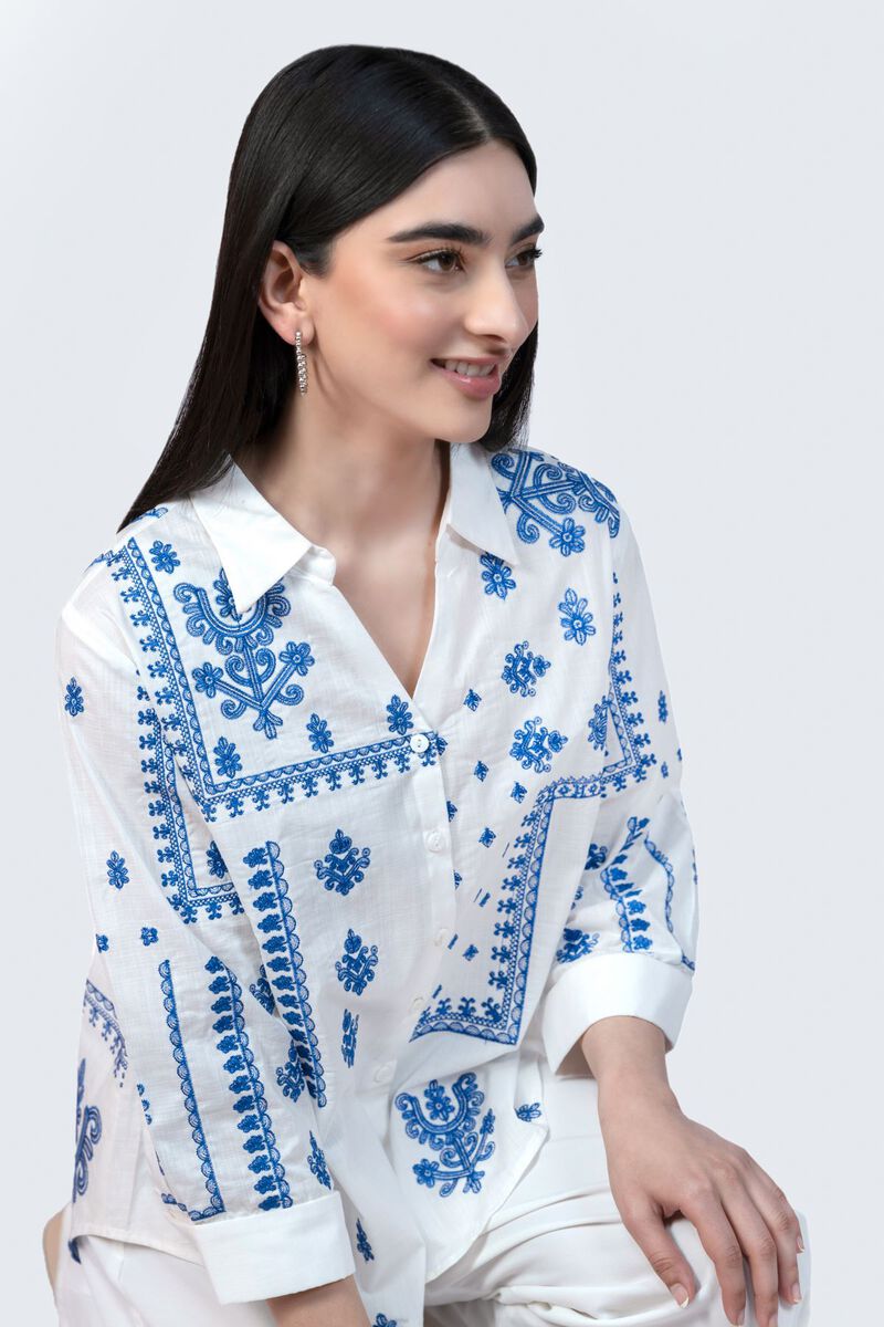 Embroidered | Crosshatch Poplin | Shirt | null