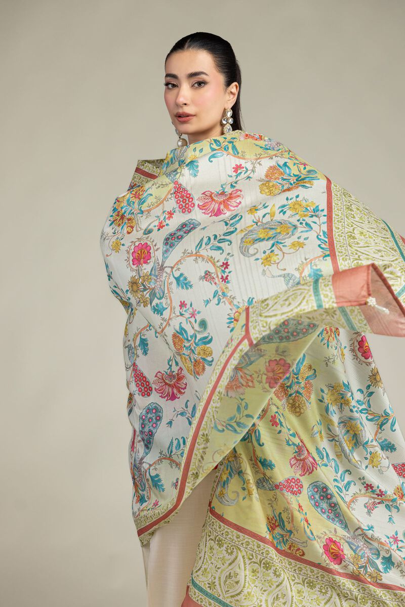 Embroidered | Polyester Silk | Silk Floral Dupatta | USD 30.00
