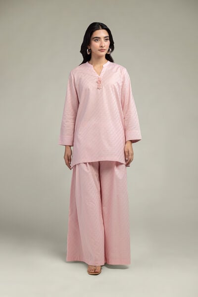 Dyed | Cotton Dobby | Pink Solid Pants | USD 30.00