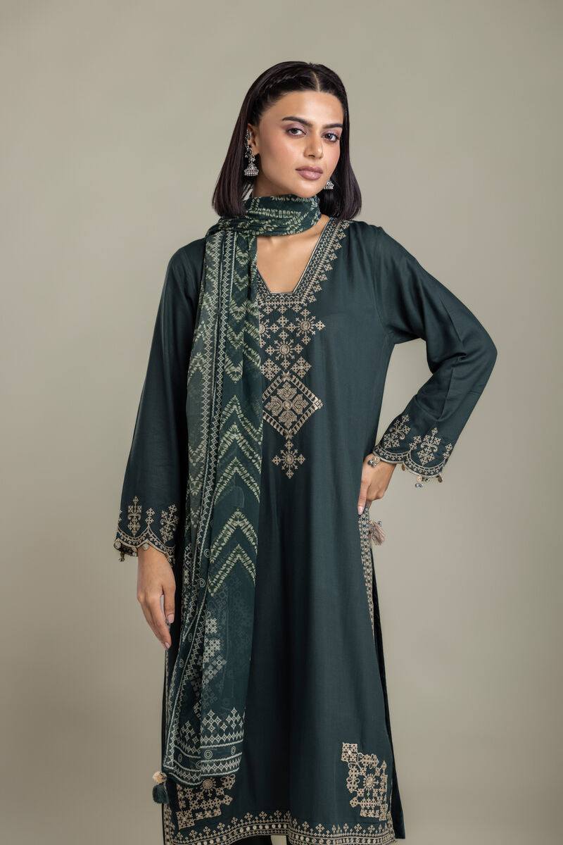 Embroidered | Raw Silk | 3-Piece Tailored Set | USD 105.00