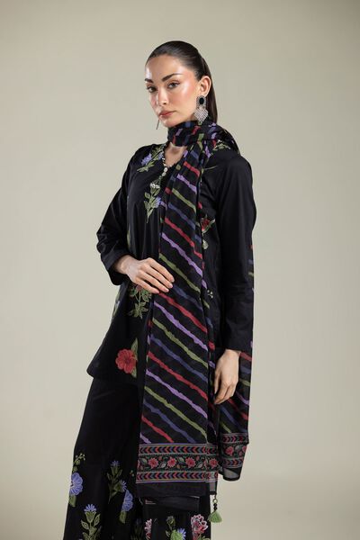 Embroidered | Lawn | Black Lawn Dupatta | USD 25.00