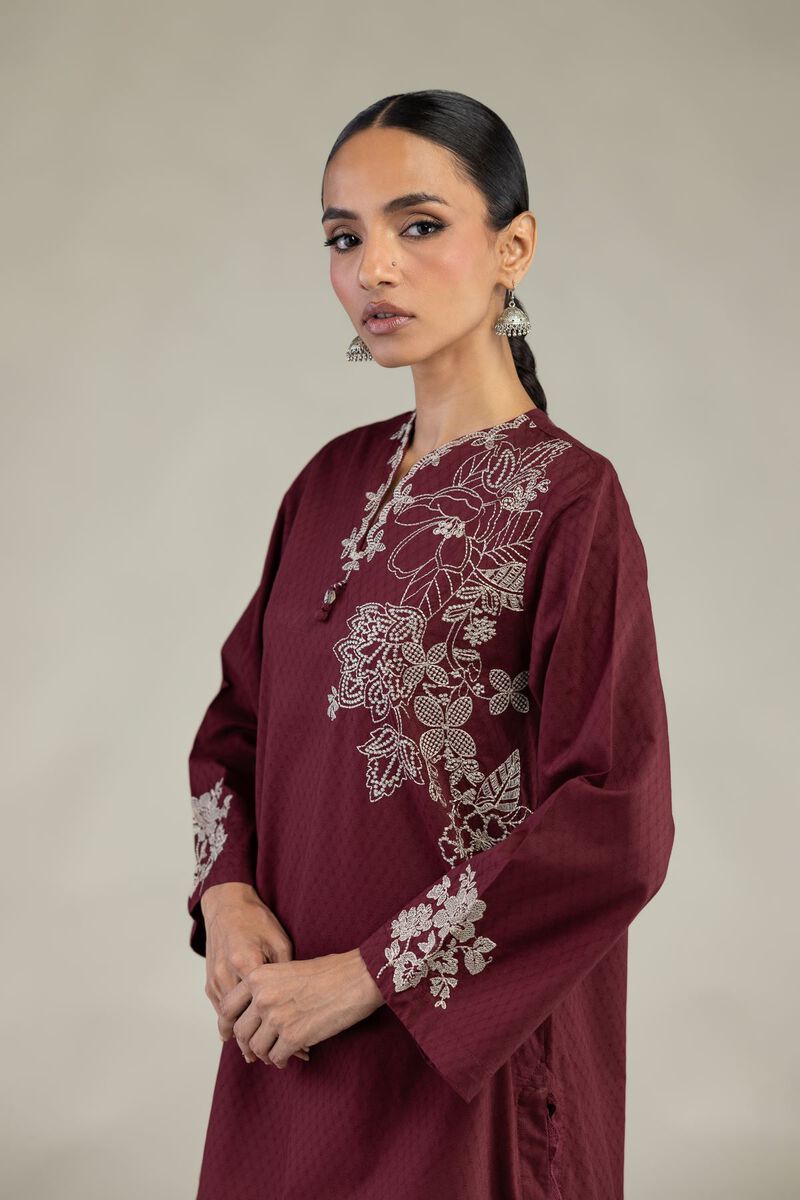 Embroidered | Cotton Dobby | Floral Cotton Kurta | USD 45.00