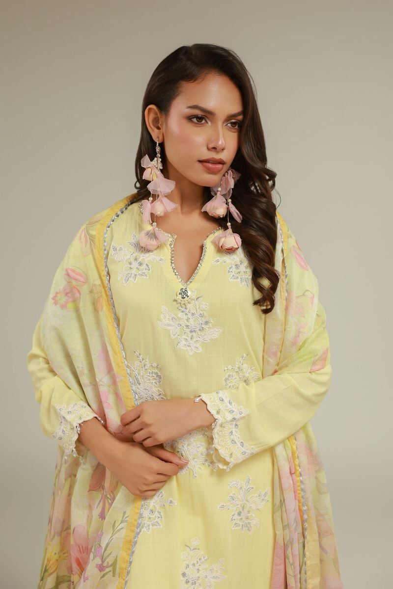 Embroidered | Raw Silk | Floral Kurta 3-piece | USD 155.00