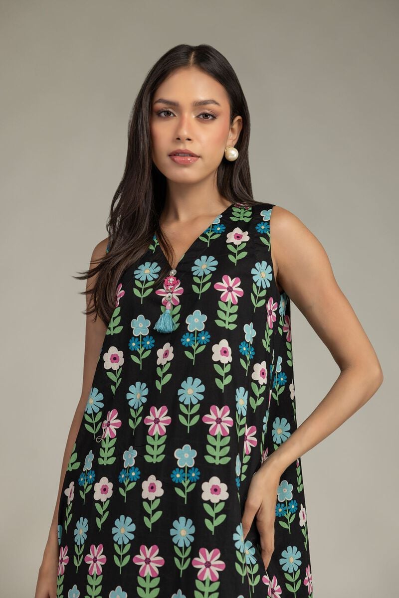 Printed | Cambric | Black Cambric Kurta | USD 35.00