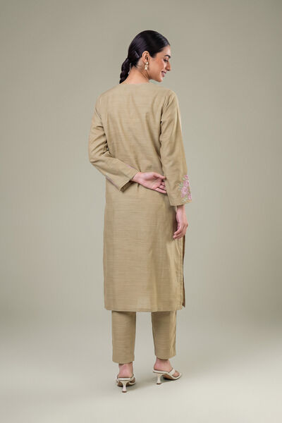 Embroidered | Light Khaddar | Beige Solid Pants | USD 30.00