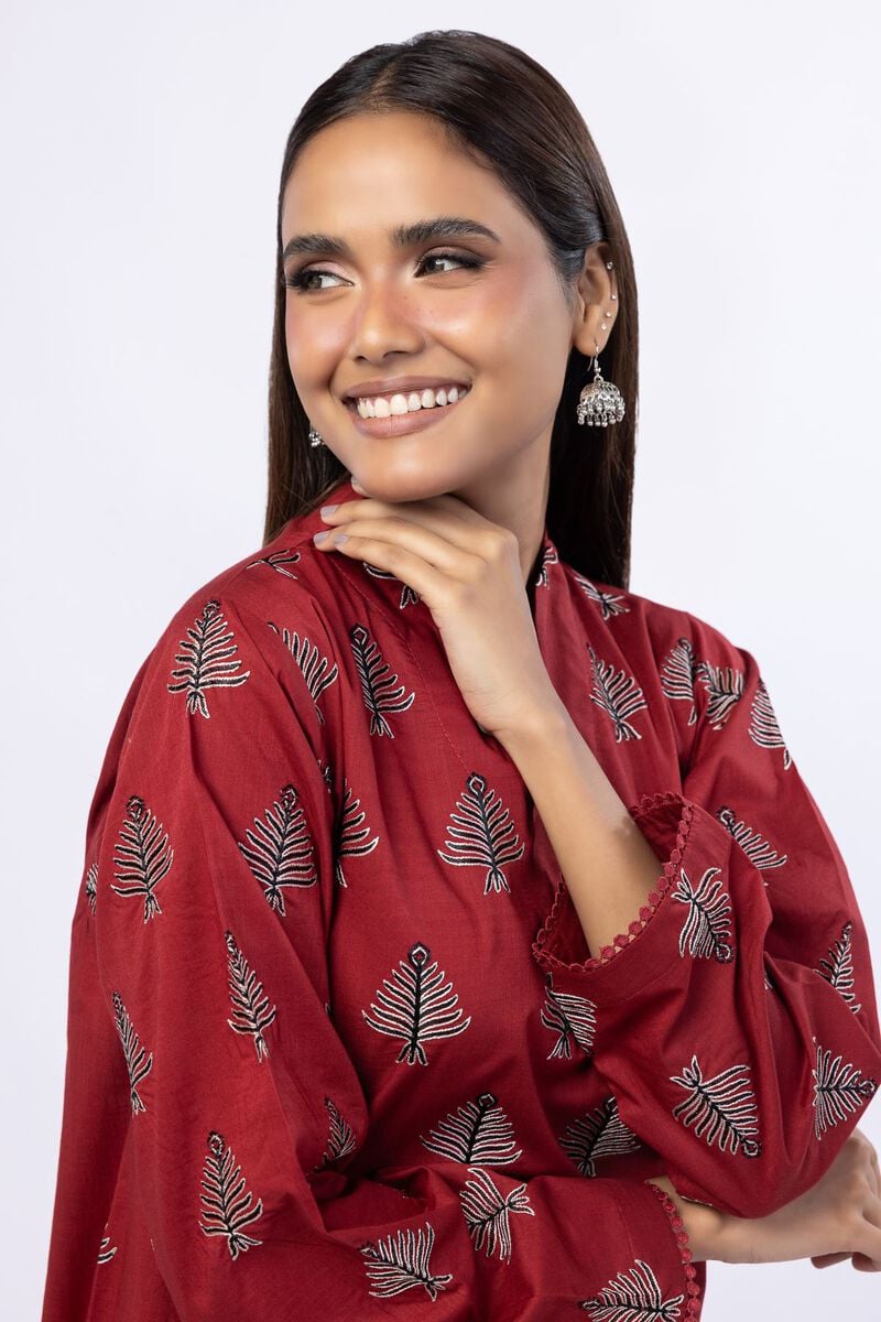 Embroidered | Crosshatch Poplin | Kurta | USD 17.50